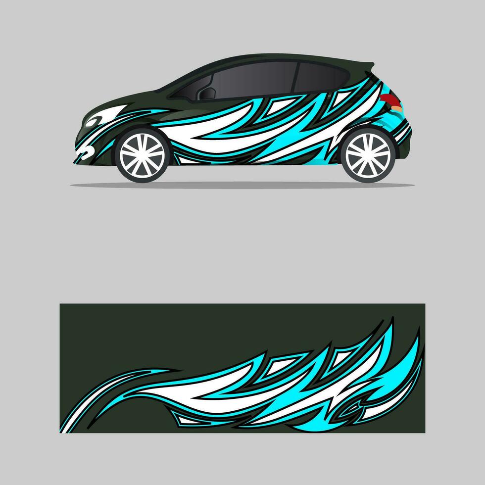 Car decal vector, graphic abstract racing designs for vehicle Sticker vinyl wrap vector