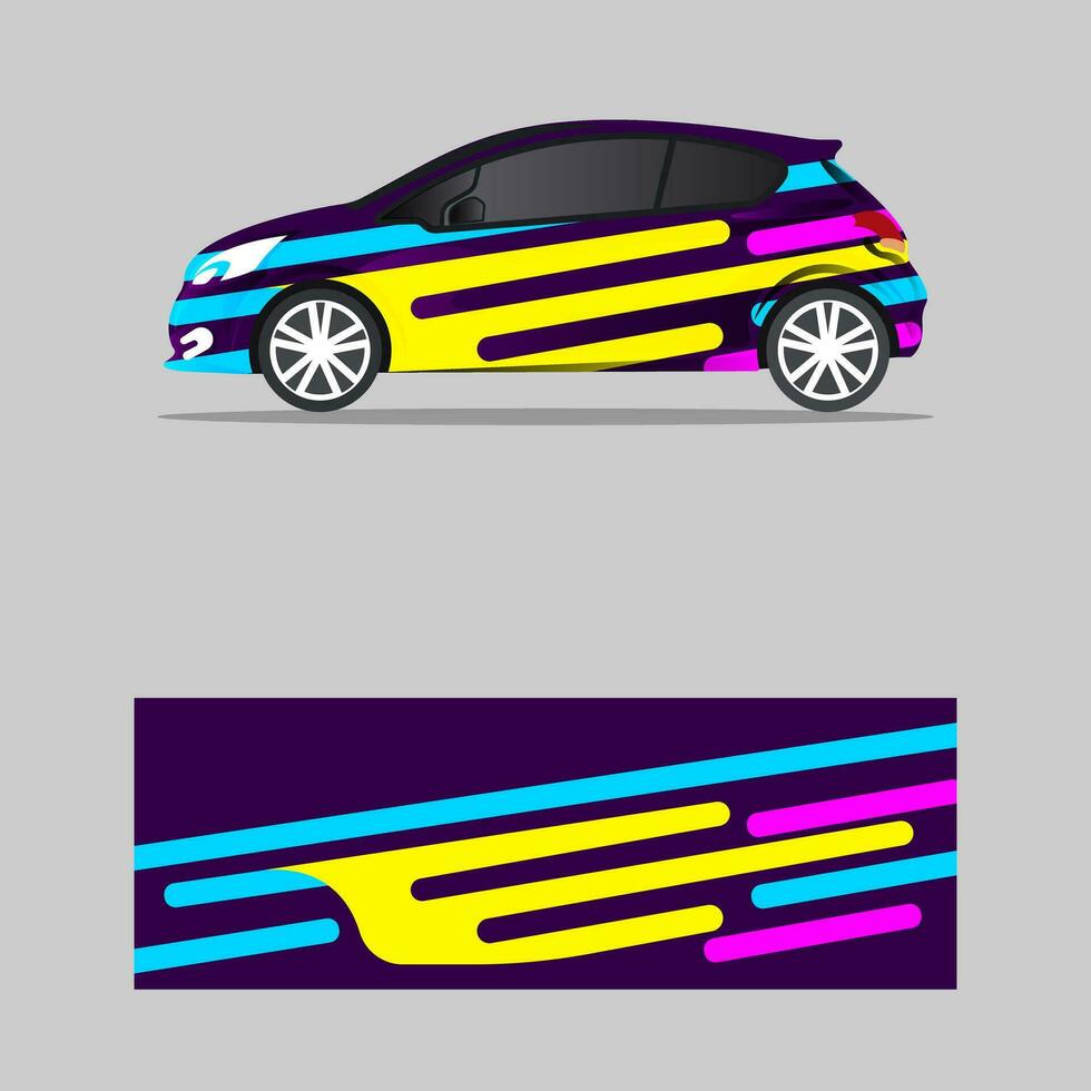 Company Car mockup and wrap decal for livery branding design and corporate identity vector