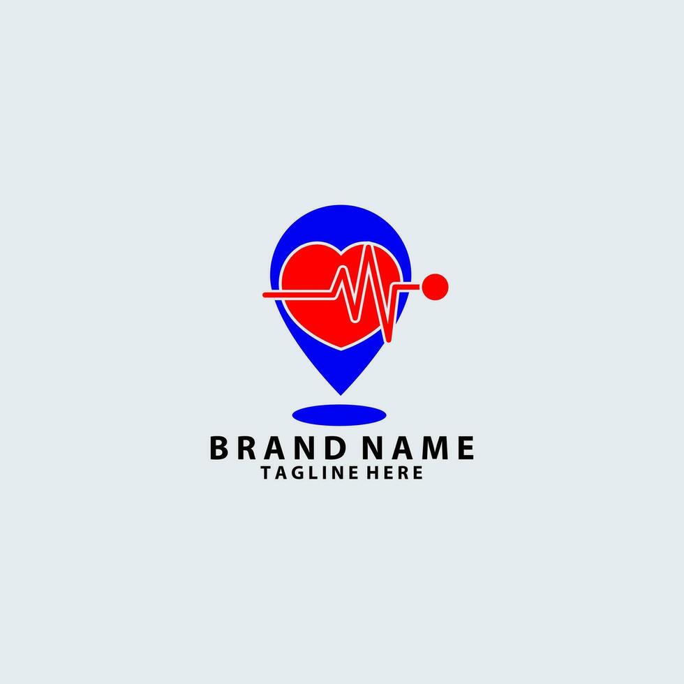 heart rate location symbol logo design vector