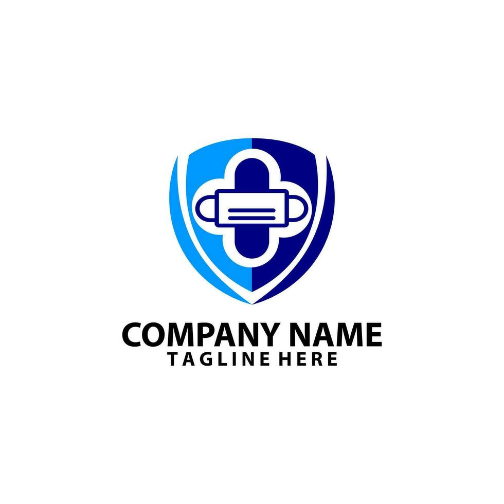mask protection logo design vector