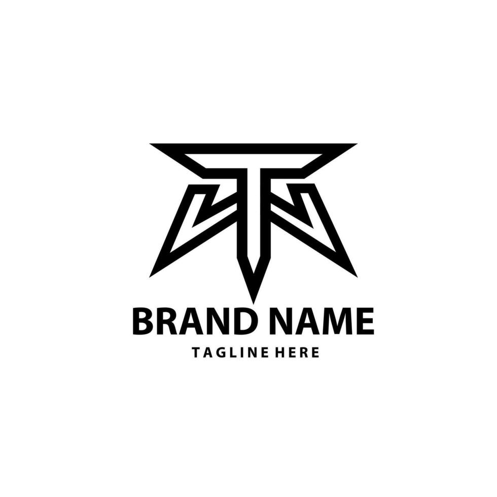 TW letter initial trendy monogram, WT logo design vector