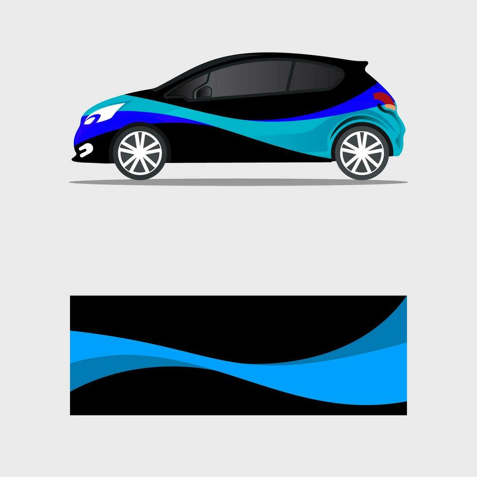 wrapping car decal elegant wave design vector
