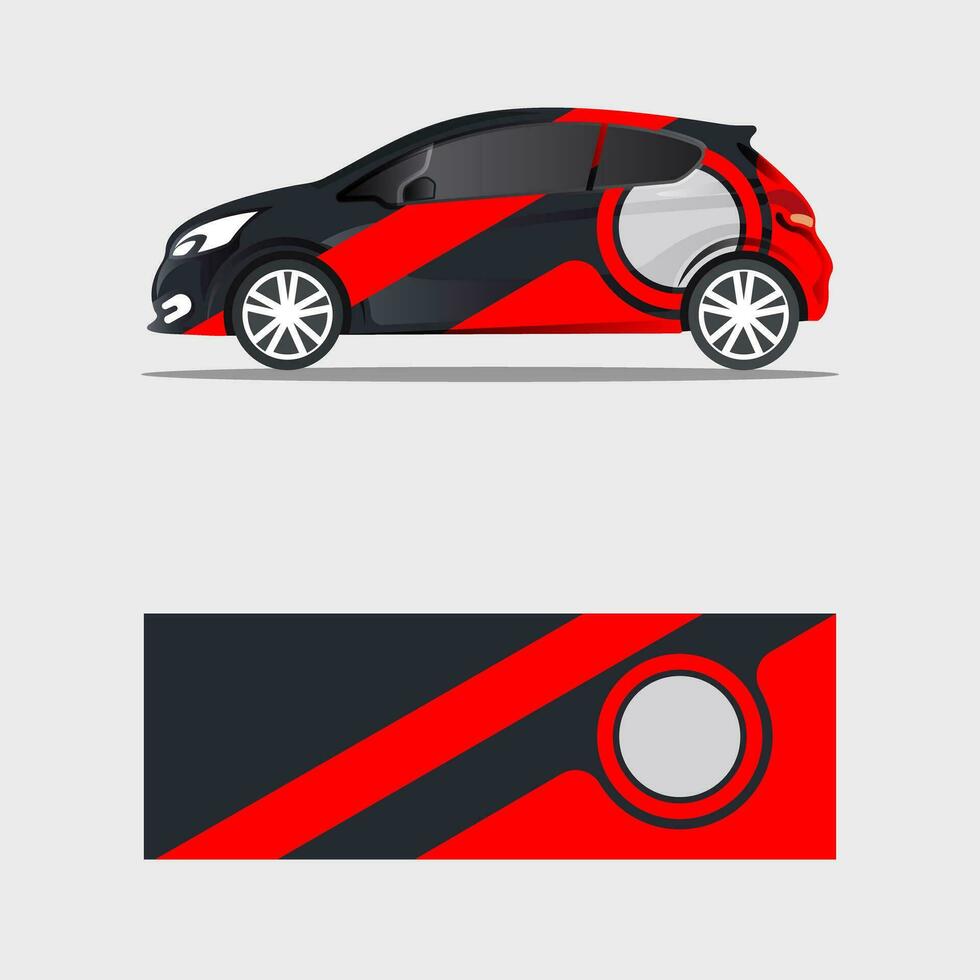 envase coche etiqueta circulo concepto rojo diseño vector