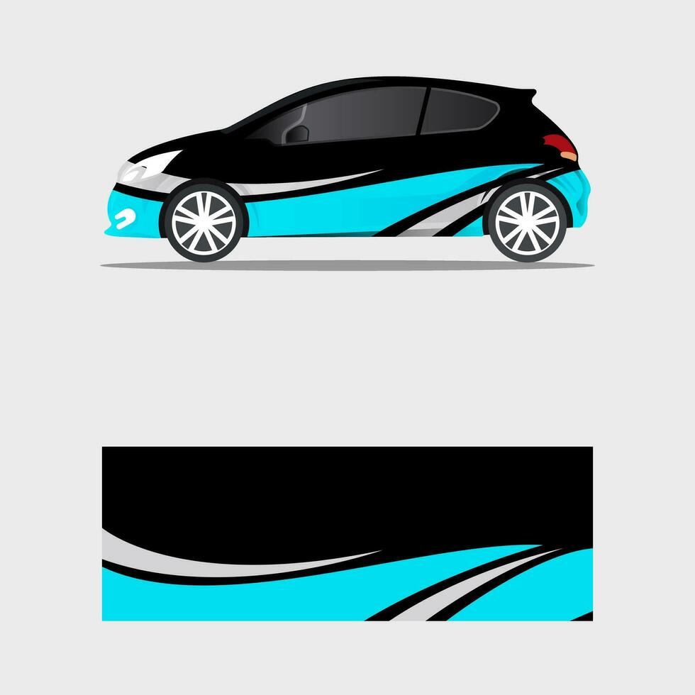 envase coche etiqueta azul ola creativo concepto vector