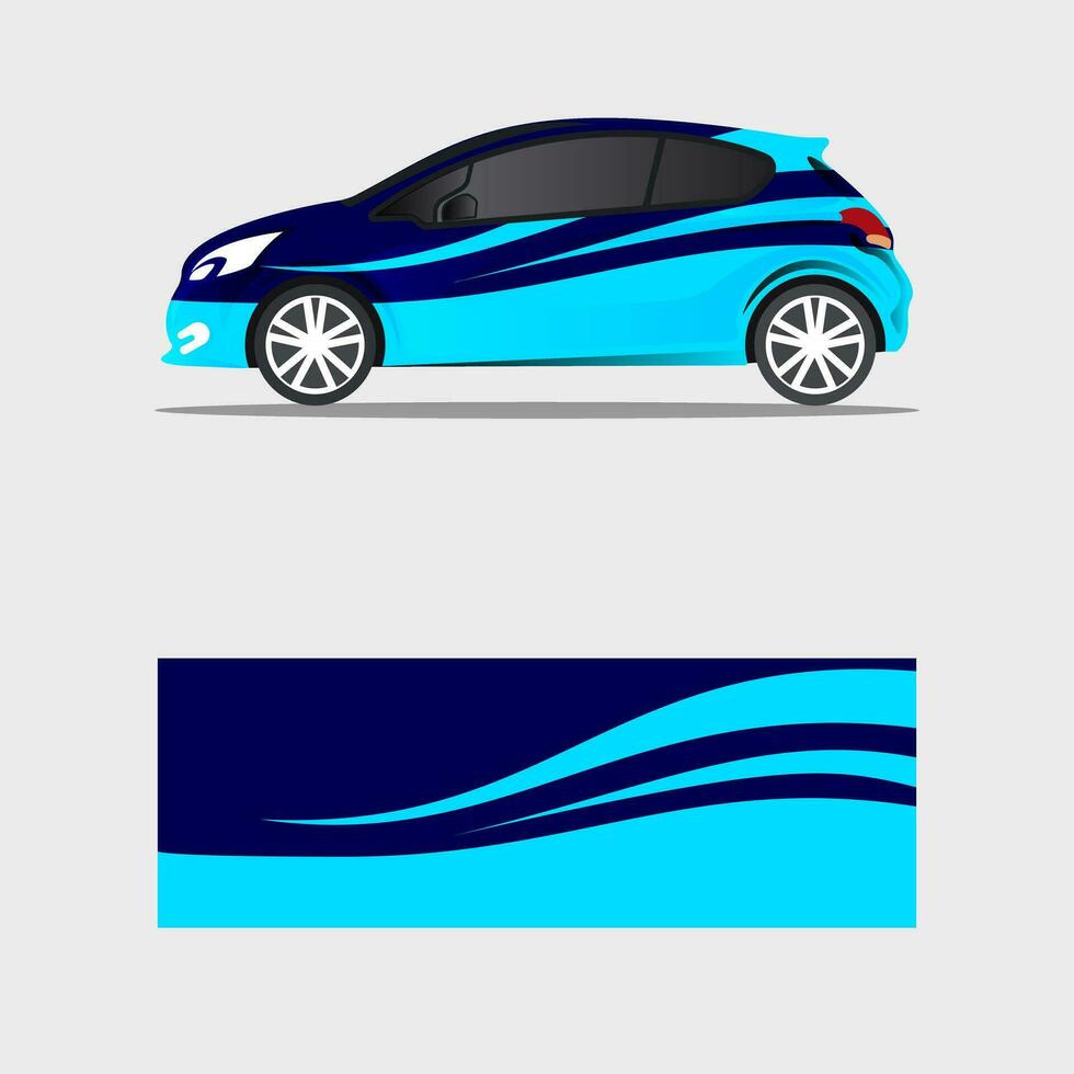 wrapping car decal dark blue design vector