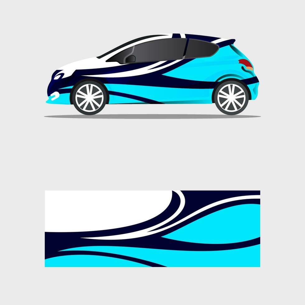 wrapping car decal blue business design vector