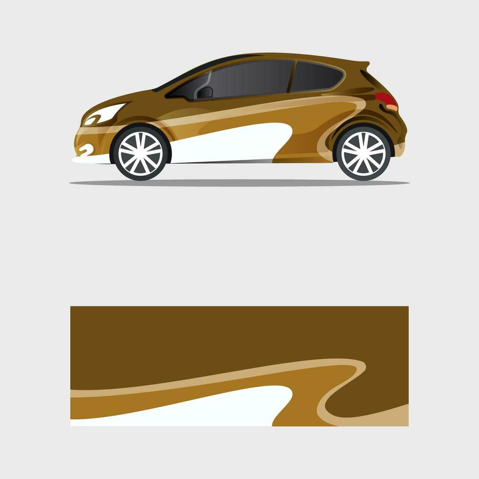 wrapping car decal flame brown design vector