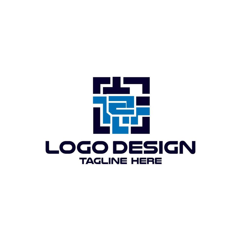 letter Z with maze technology logo design vector