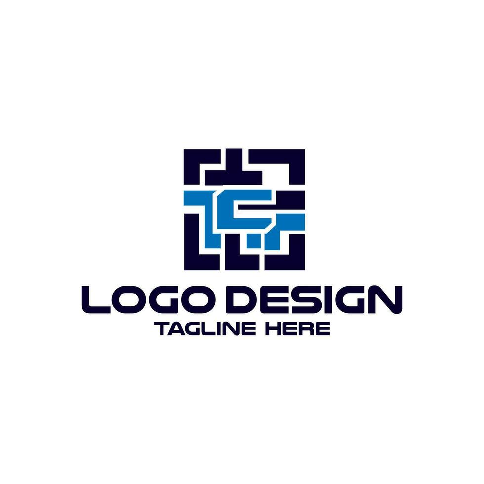 letra C con código de barras tecnología logo diseño vector