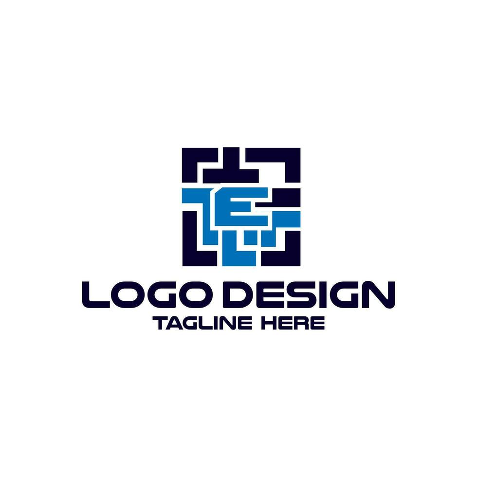 letra mi con código de barras tecnología logo diseño vector