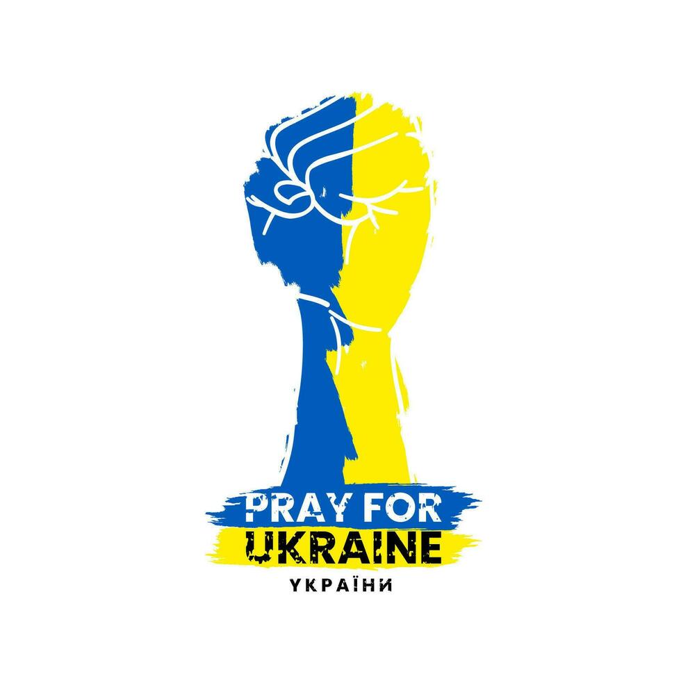 Pray for Ukraine concept vector illustration. background concept of praying, mourning, humanity.