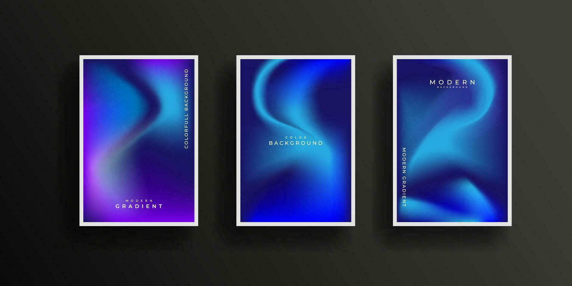 Set of covers design with vibrant gradient background templates. Colorful modern gradient template collection vector