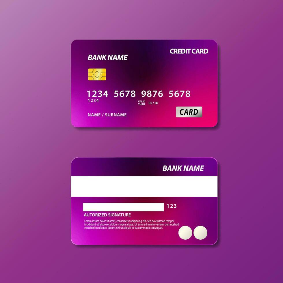 Isometric gradient payment card design vector