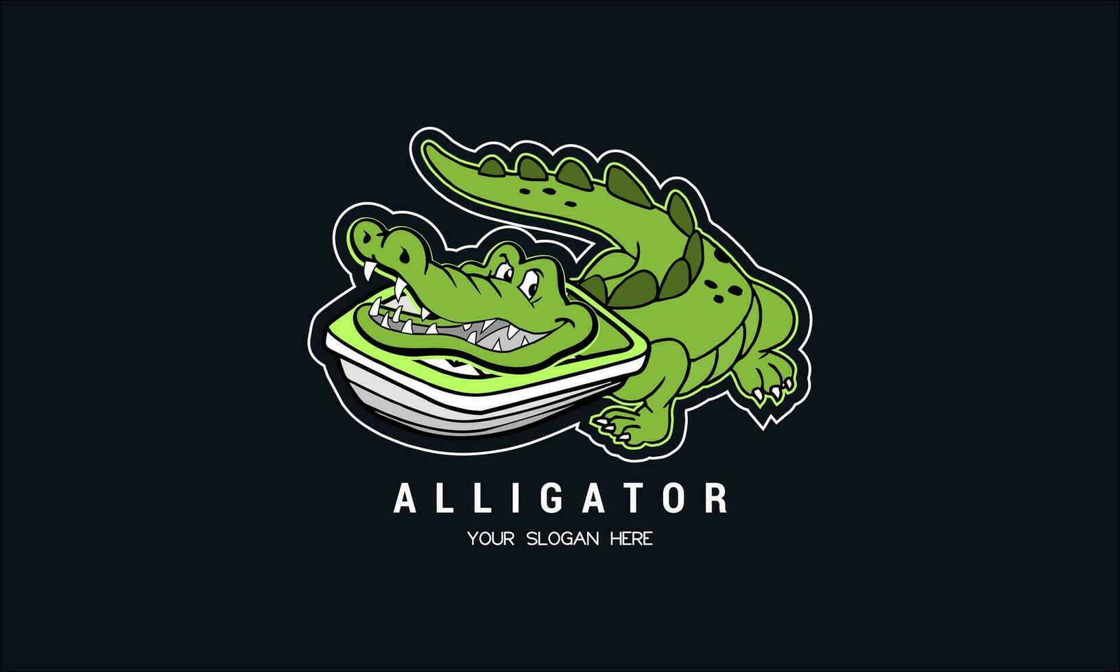 Alligator Crocodile Logo Template. Stock Vector Icon Illustration