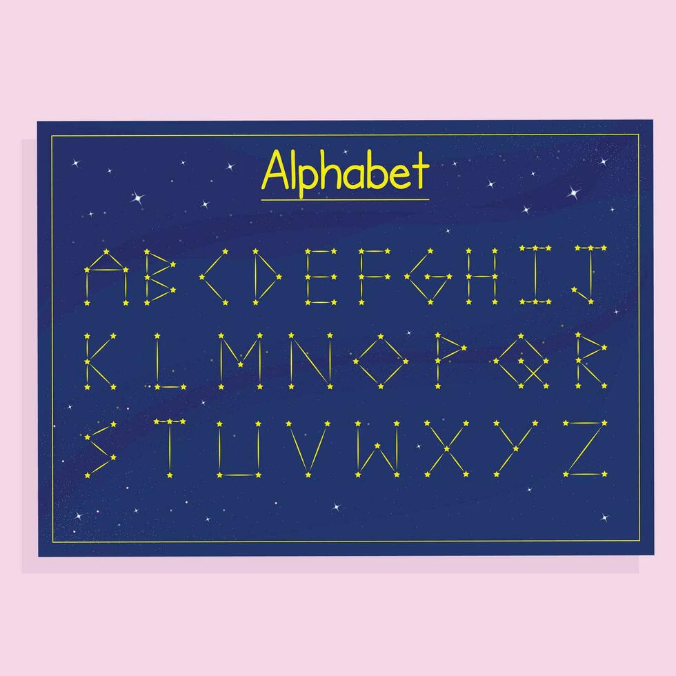zodiac alphabet for printing vector
