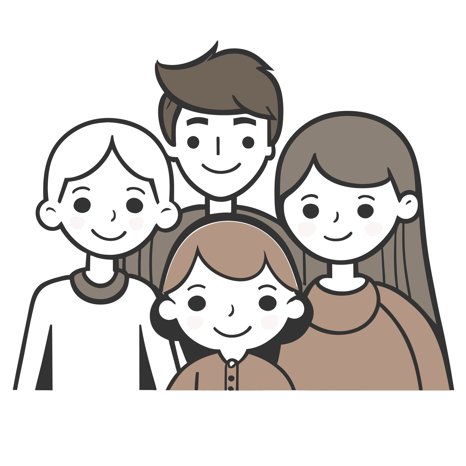 Happy Family Father Mother And Child Cute Hand Drawn Pattern Vector 