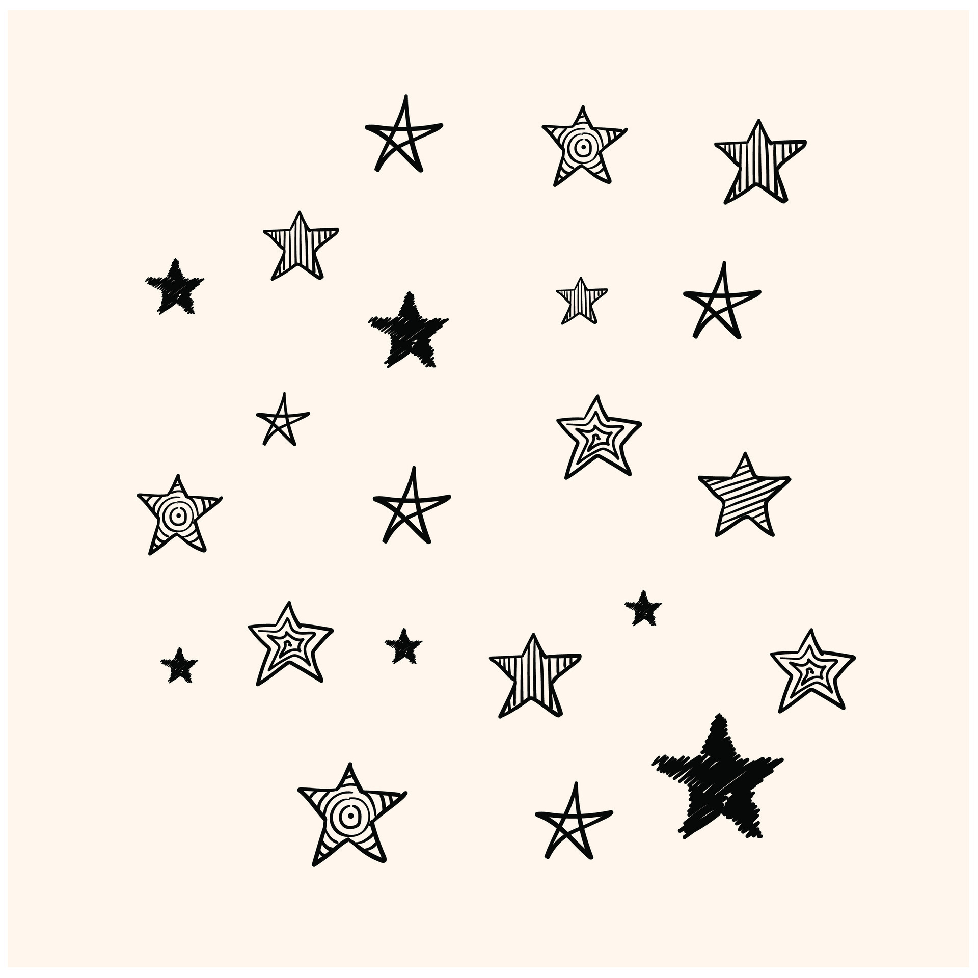 doodle star pattern with background cream 25741976 Vector Art at Vecteezy