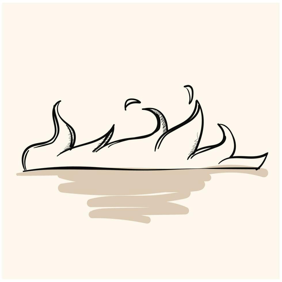 flame doodle with background cream vector