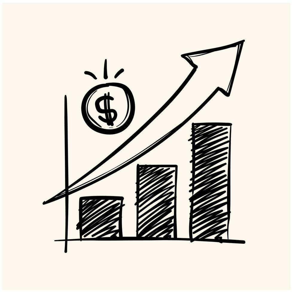 dollar performance doodle with background cream vector