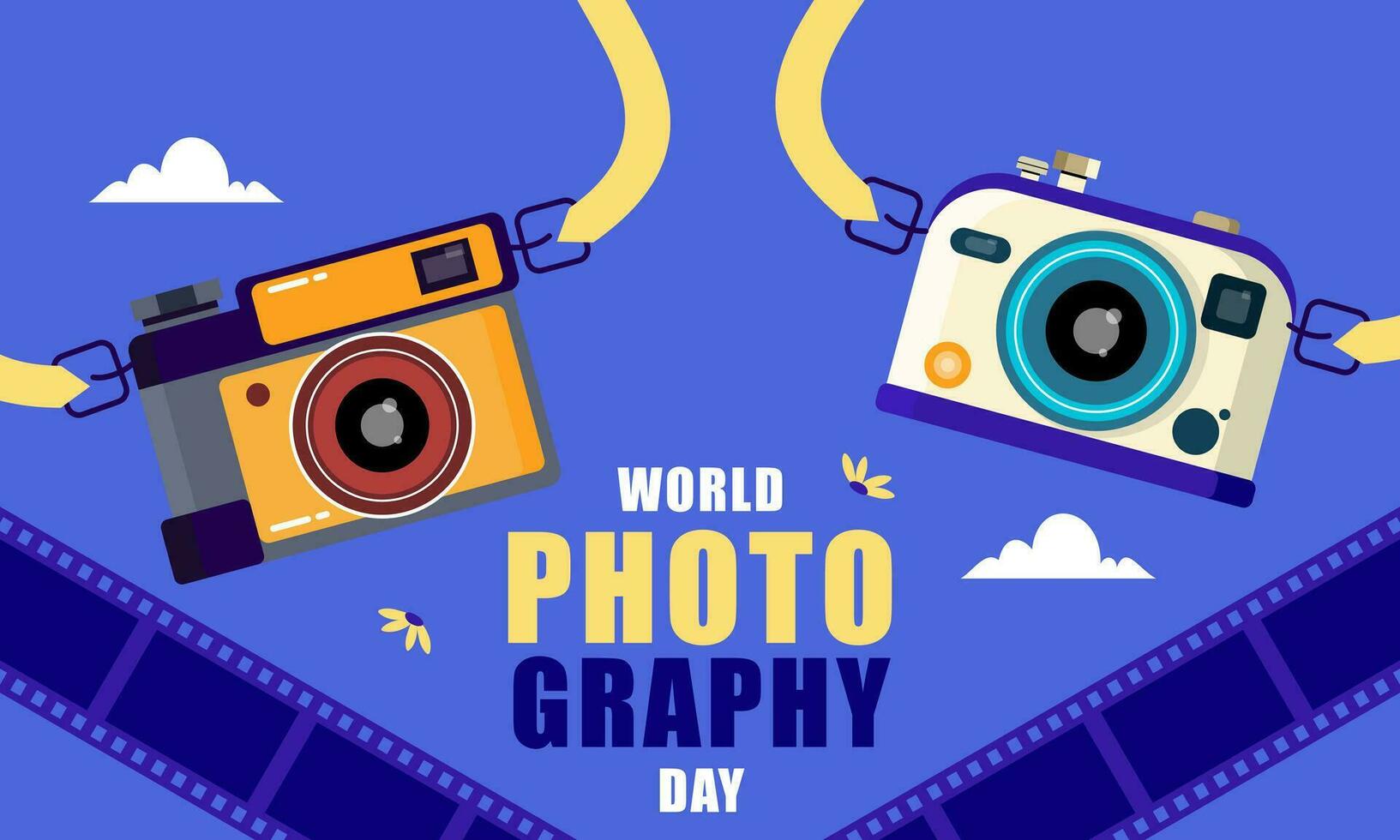 World Photography Day Hand Drawn Illustration vector
