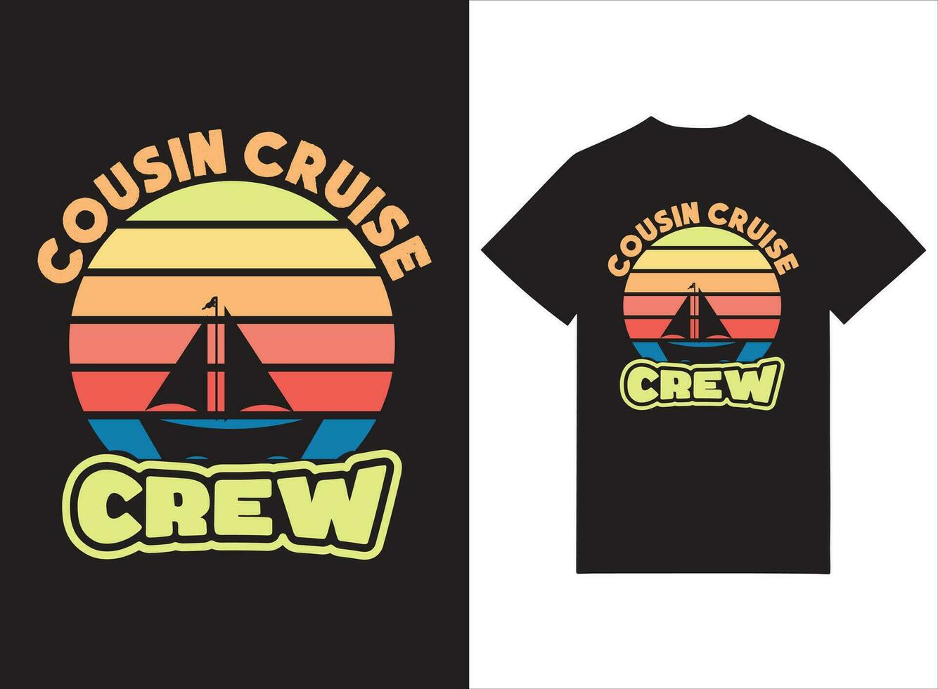 Cousin Cruise Crew Summer Outing T shirt Design Vector