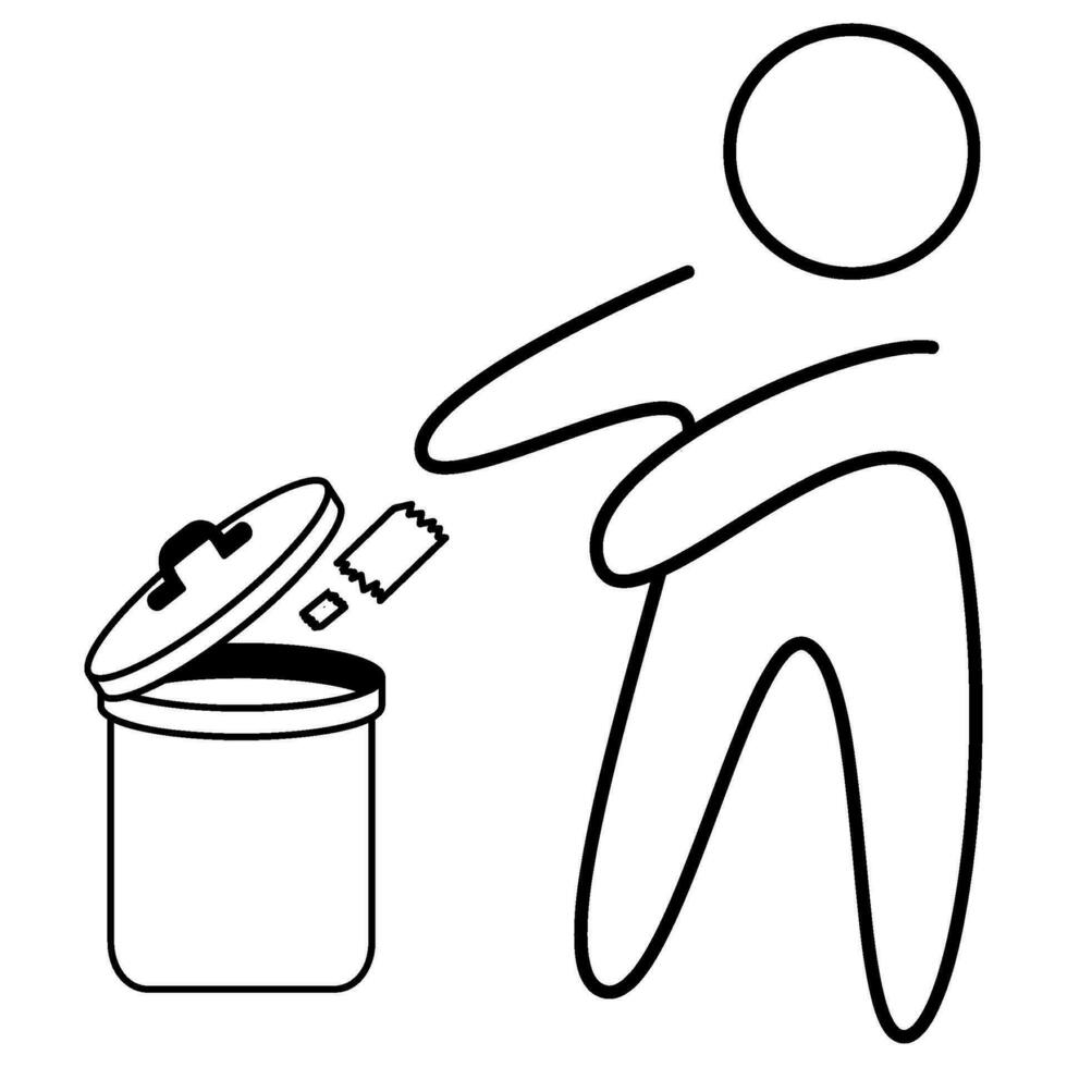 rubbish bin icon vector element design