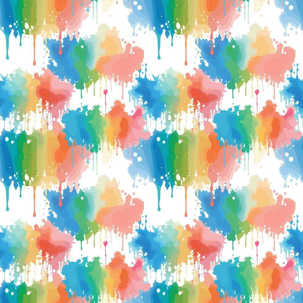 Abstract splash water color seamless pattern. vector