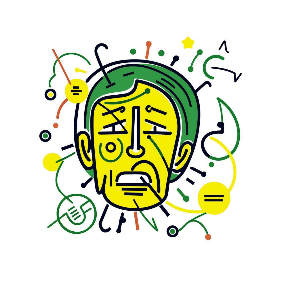 Exploring Anxiety An Image of a Moving and Provocative Icon Logo vector