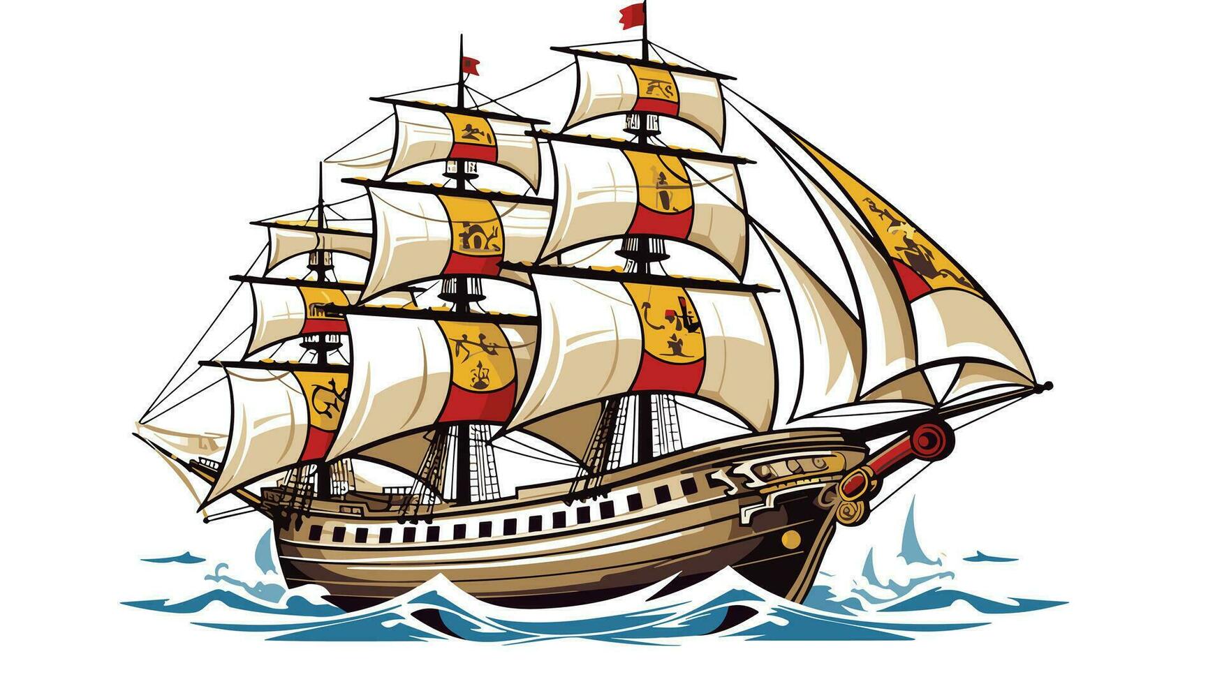 Sailing into Elegance Mesmerizing Glass of Ship Banner Portraying Maritime Majesty vector