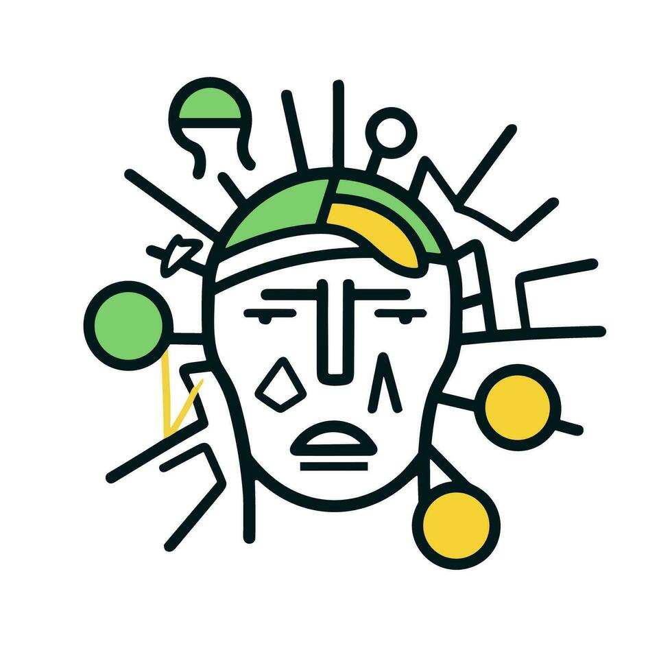 Exploring Anxiety An Image of a Moving and Provocative Icon Logo vector