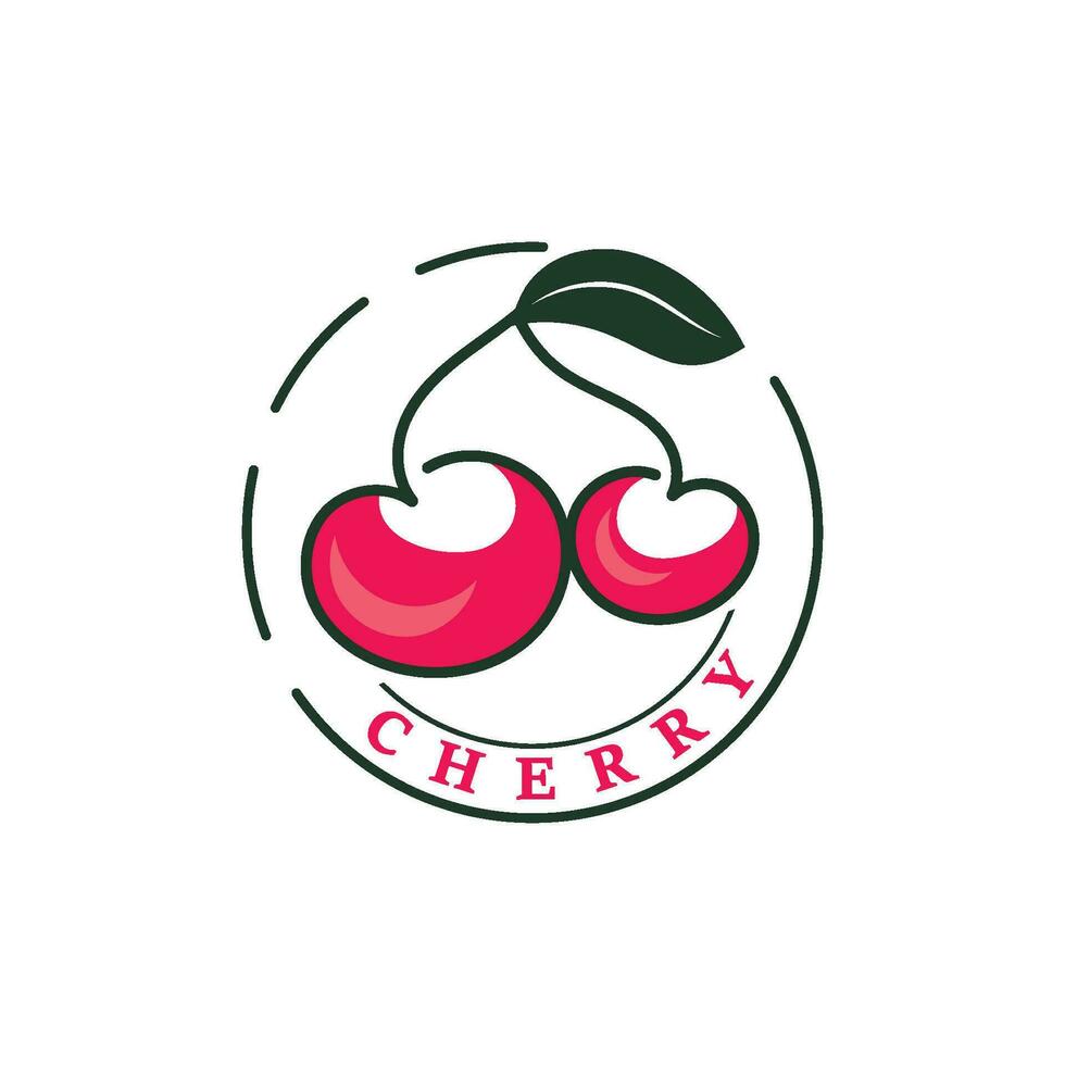 Red Cherry Fruit logo, vector illustration, Fruit business Design