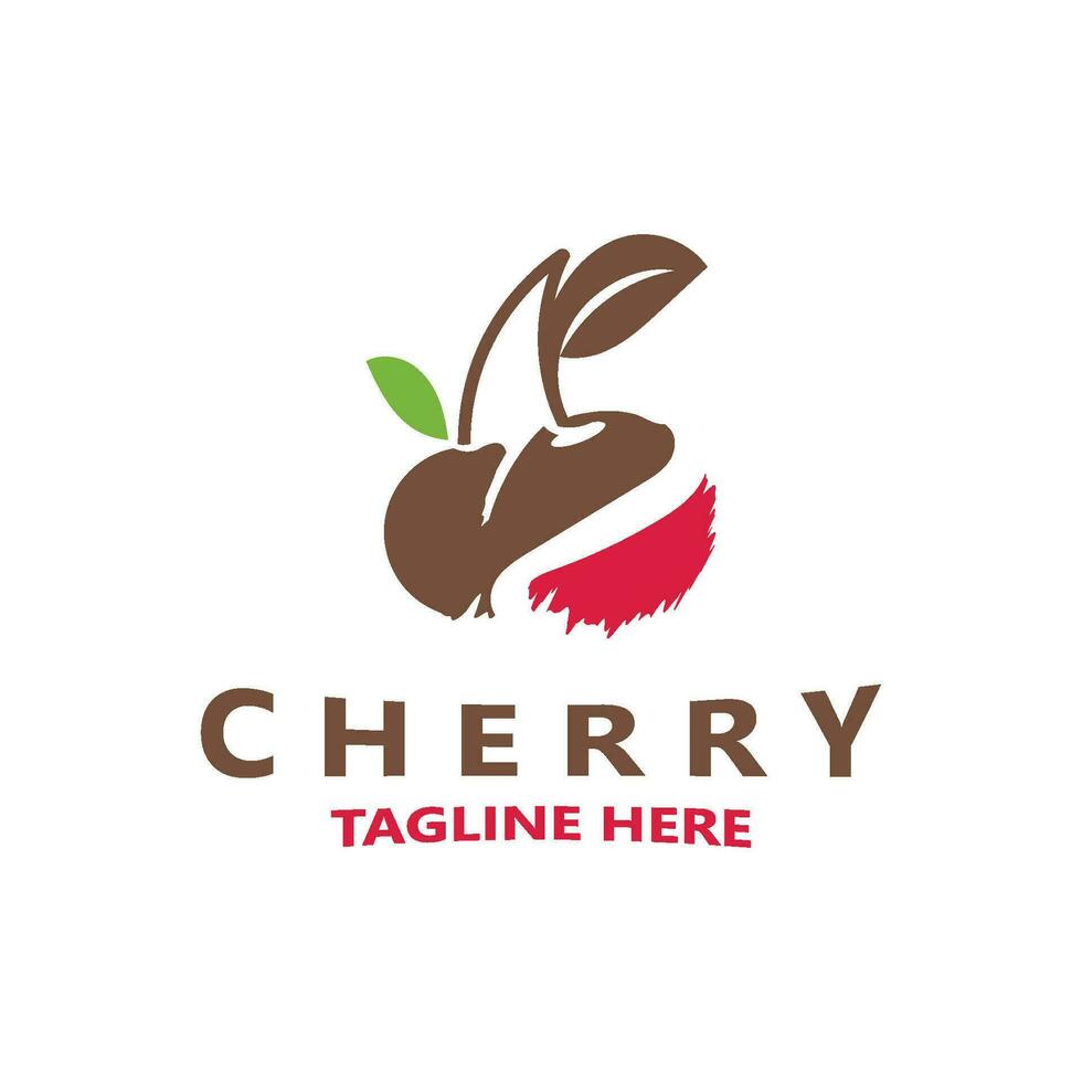 Red Cherry Fruit logo, vector illustration, Fruit business Design