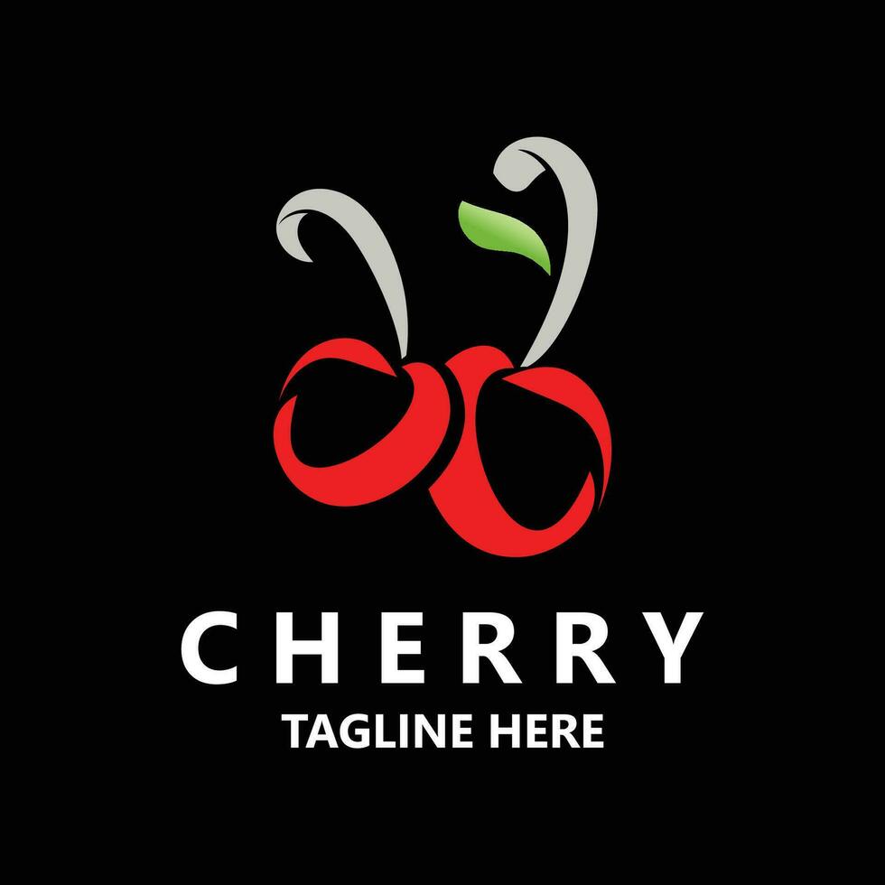 Red Cherry Fruit logo, vector illustration, Fruit business Design