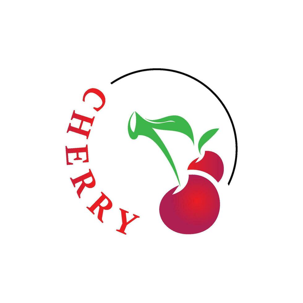 Red Cherry Fruit logo, vector illustration, Fruit business Design