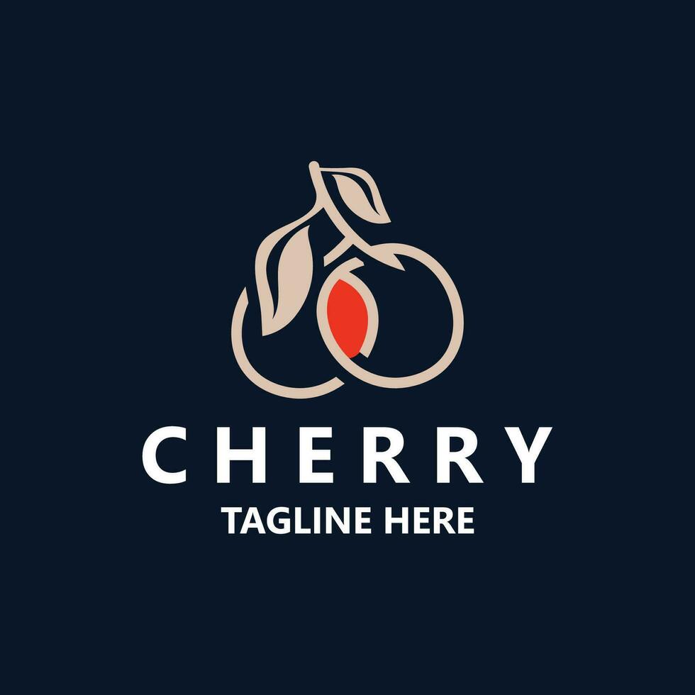 Red Cherry Fruit logo, vector illustration, Fruit business Design