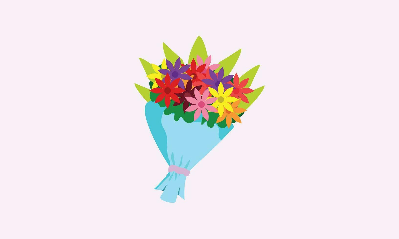 bouquet of fresh colorful flowers vector
