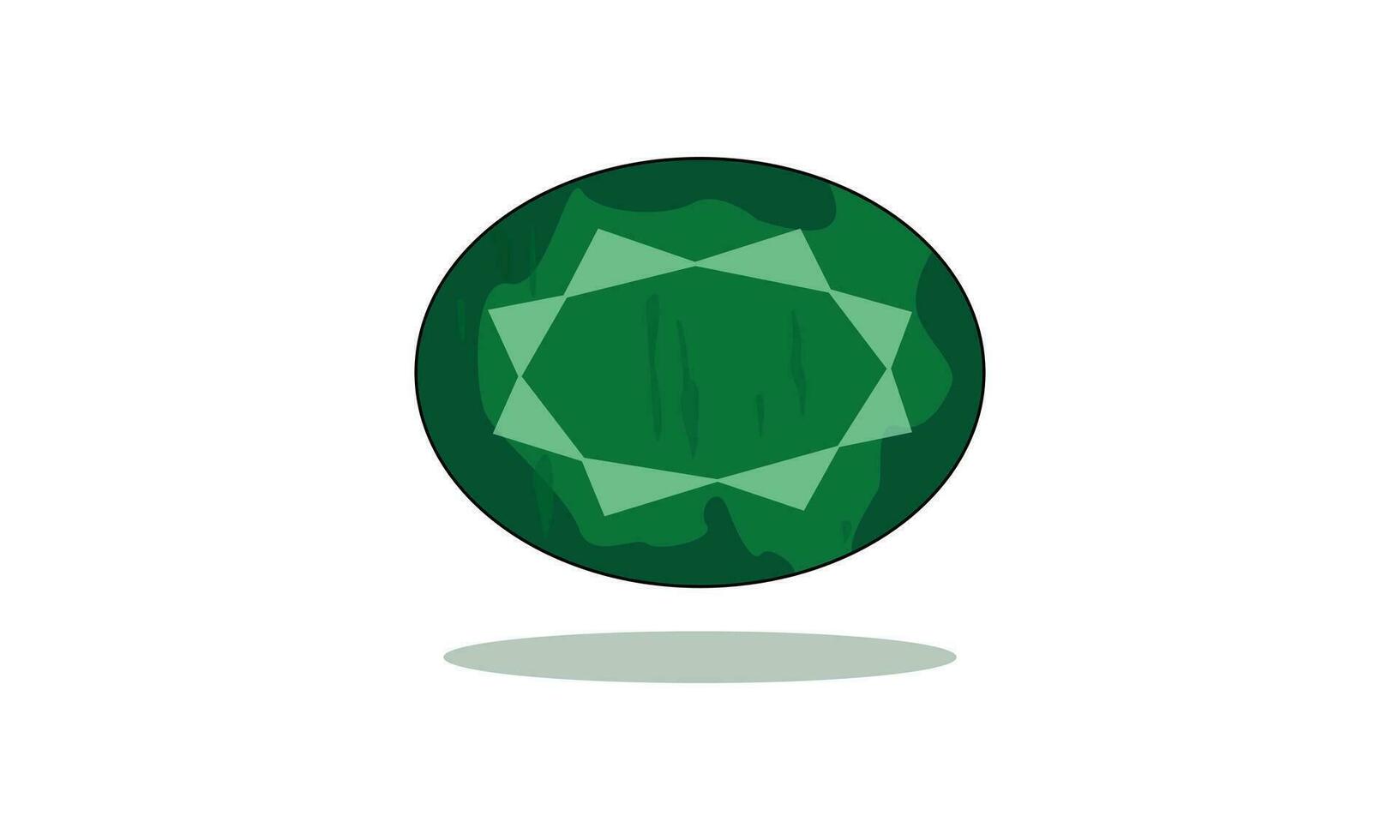 Green Emerald Diamond Stone on white vector