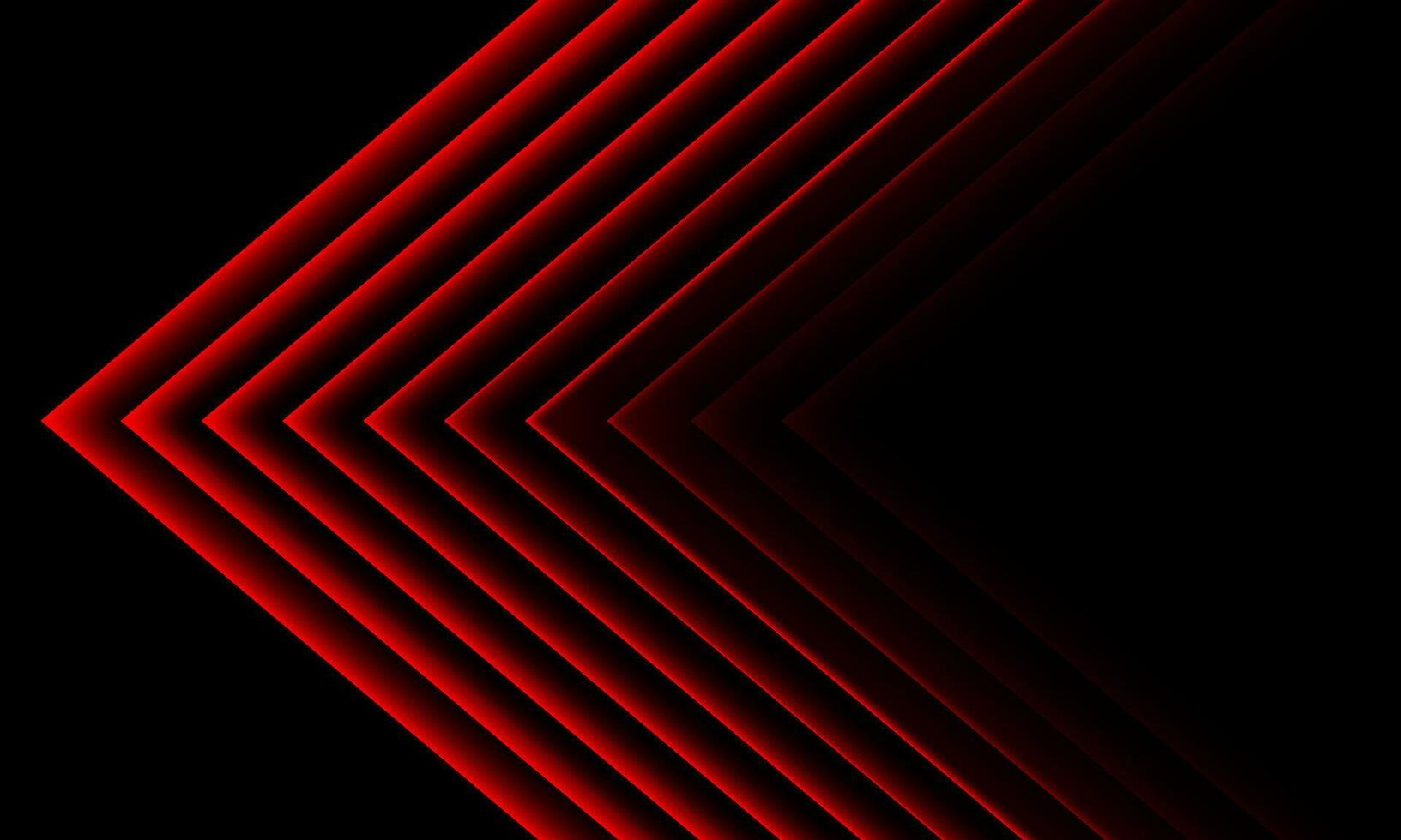 Abstract red light arrow direction on black design modern futuristic background vector