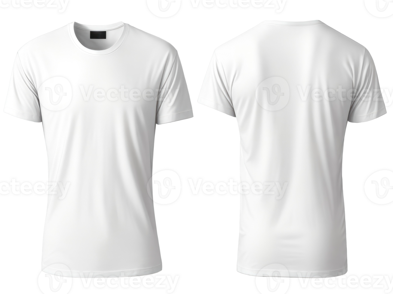 Men Blank T-Shirt Mockup isolated. Front and back view. png