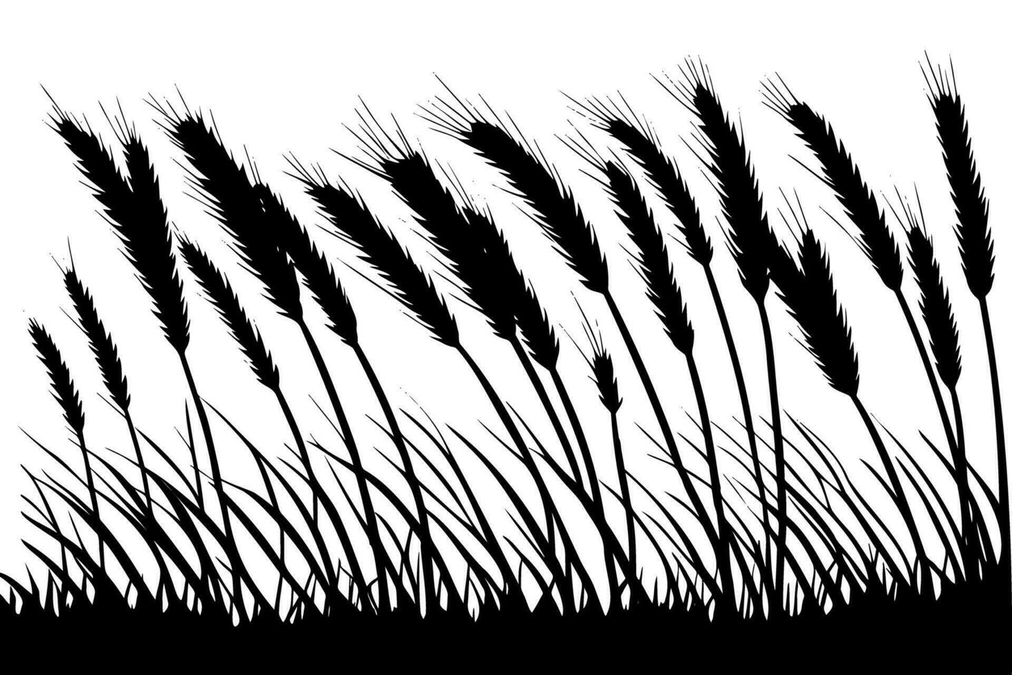 Wheat in the field silhouette. vector illustration