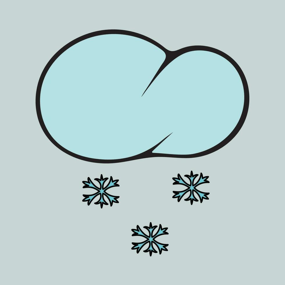 gráfico vector ilustración de un nube con nieve en un gris antecedentes. nevada.