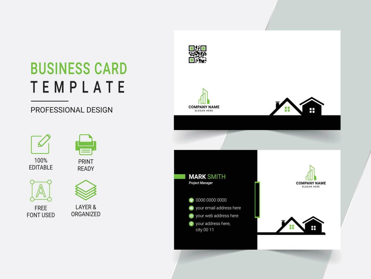 Modern Real Estate Business Card Design Template vector