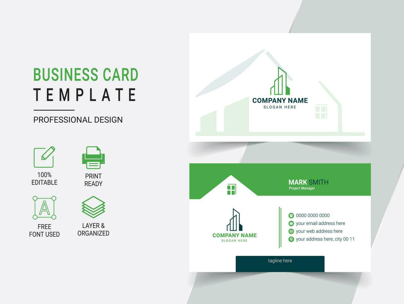 Modern Real Estate Business Card Design Template vector