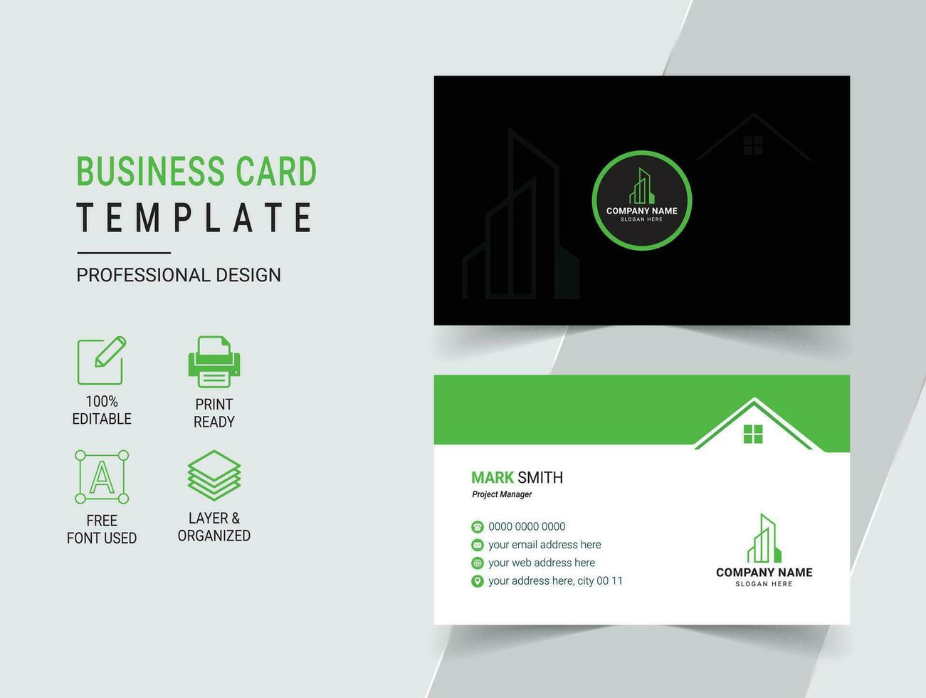 Modern Real Estate Business Card Design Template vector