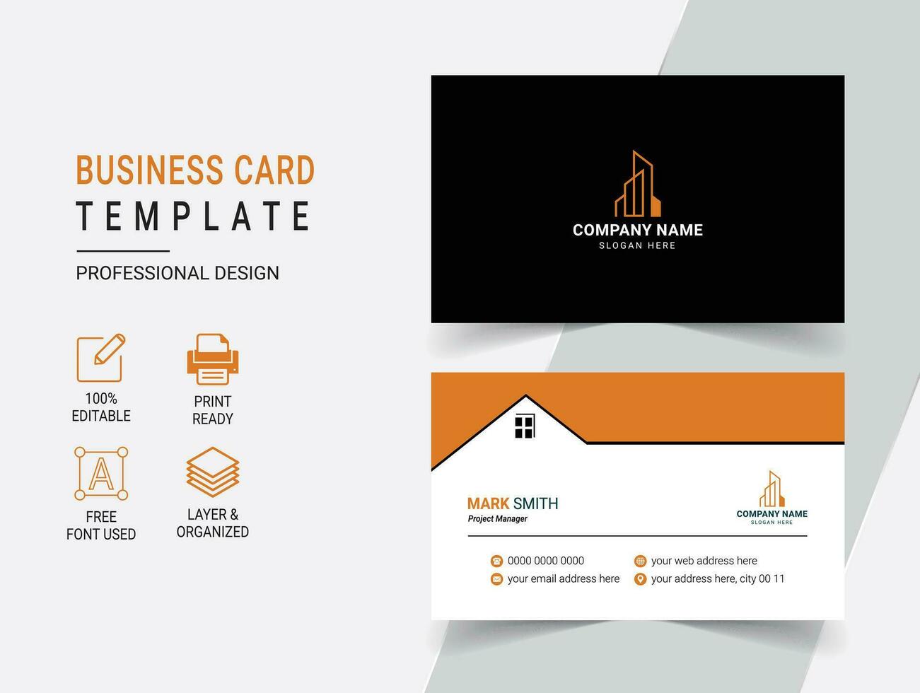 Modern Real Estate Business Card Design Template vector