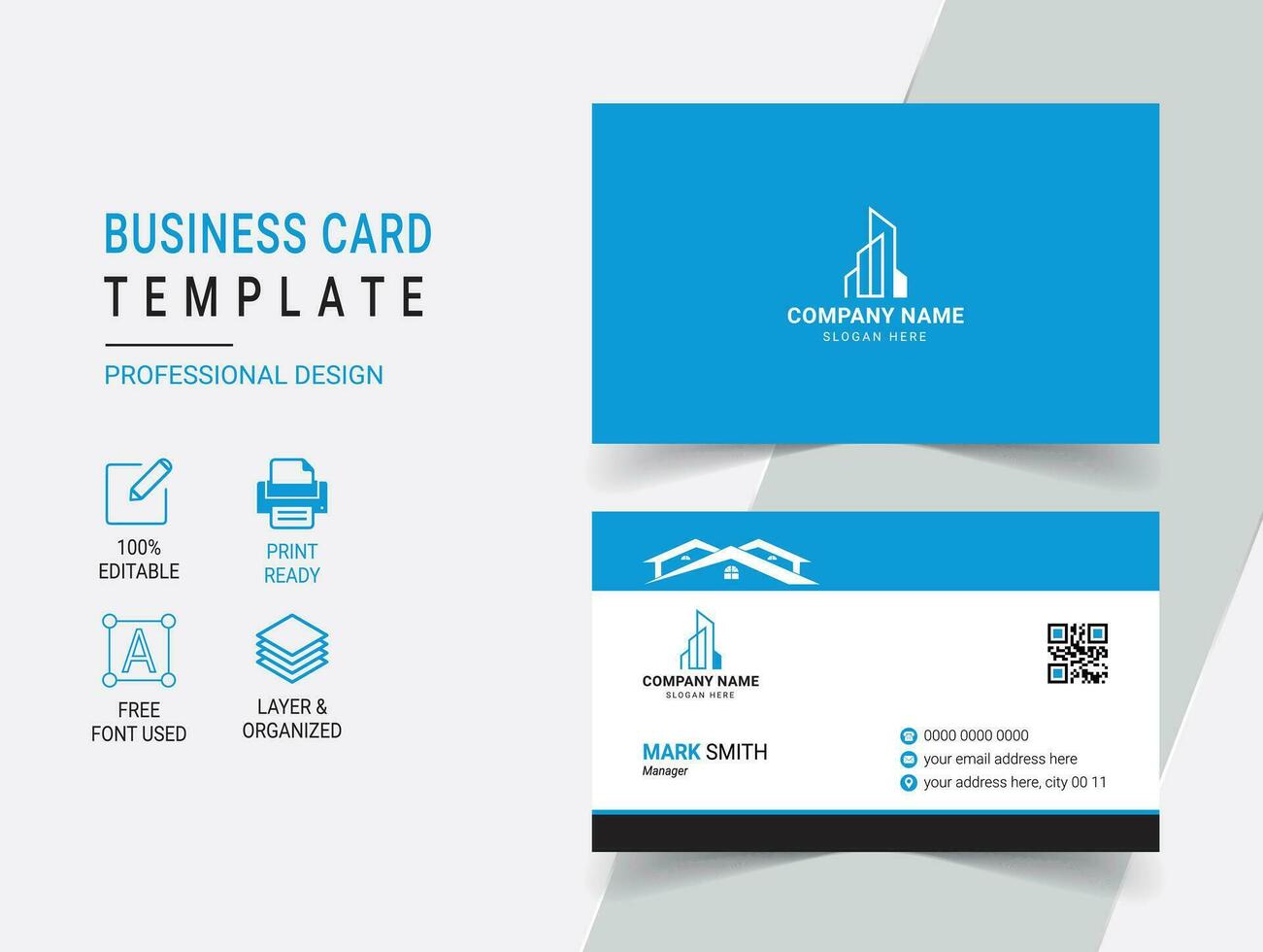 Modern Real Estate Business Card Design Template vector
