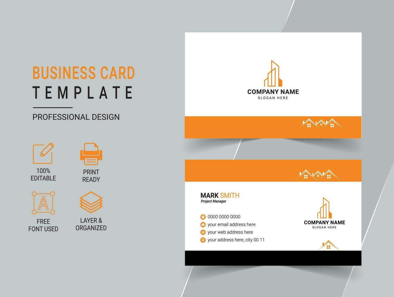 Modern Real Estate Business Card Design Template vector