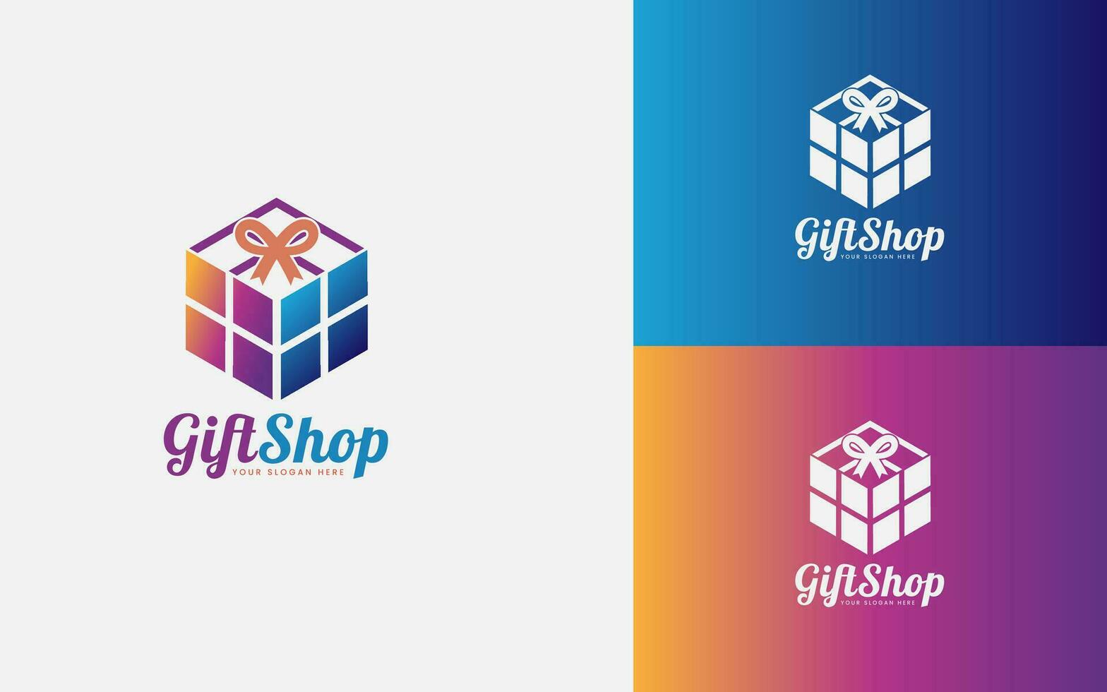 Gift Shop Logo Design Concept Vector. vector