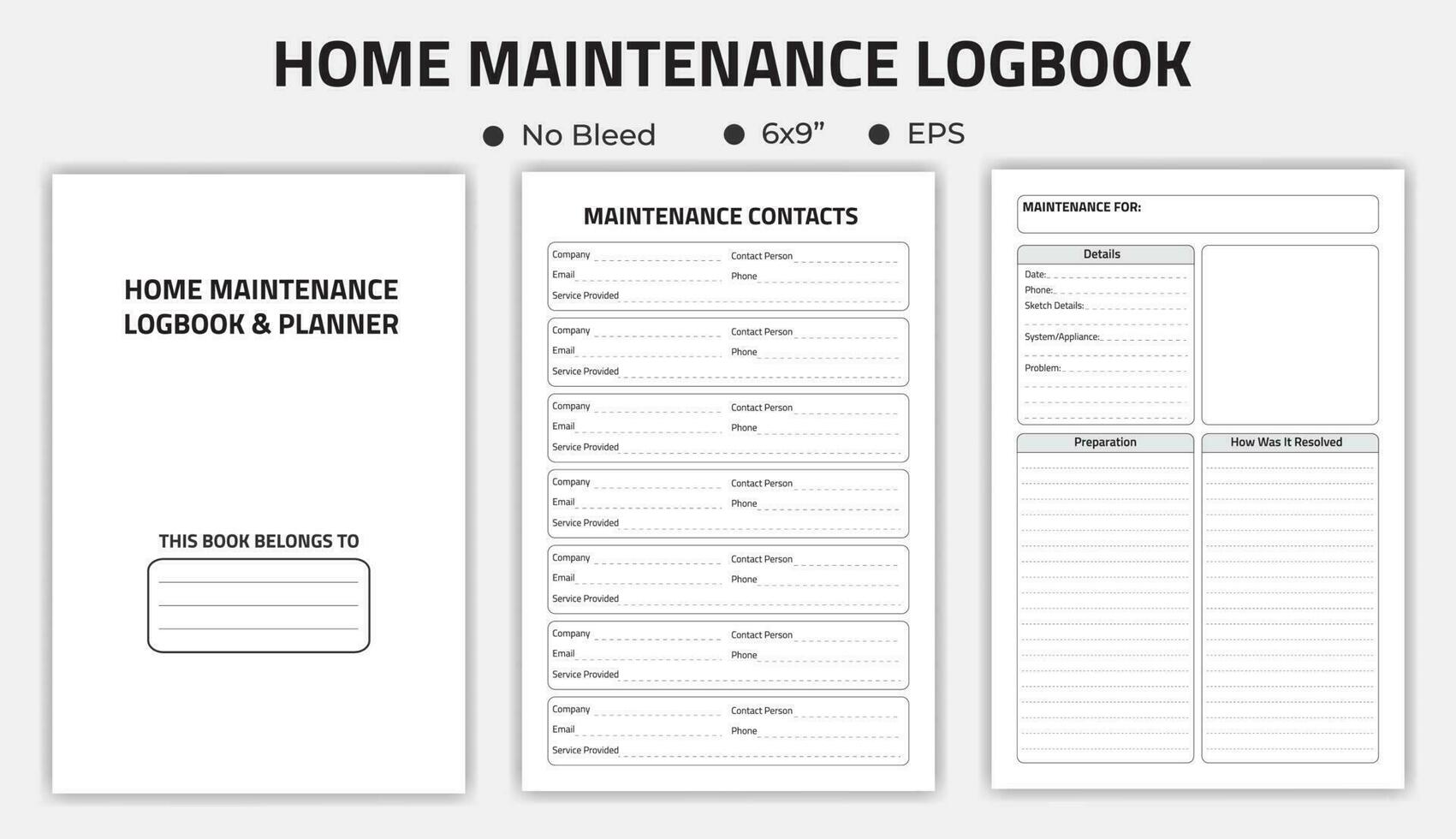 Home Maintenance Logbook Or Notebook vector