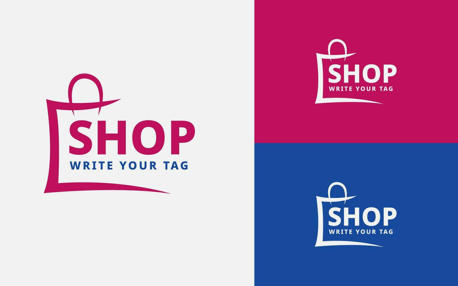 Shopping logo with bag vector. vector